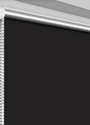 Рулонная штора тм "decosharm" блэкаут сильвер термо 305 открытого типа черный 375 x 1700 мм