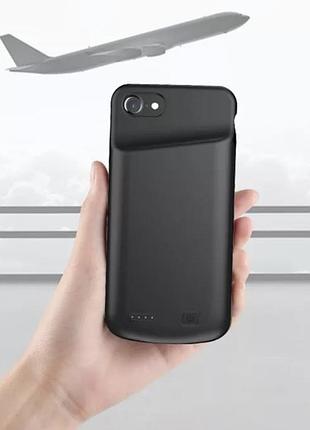 Чехол аккумулятор для iphone 8 4500mah (цвет - черный) чехол повербанк на айфон 8, чехол зарядка