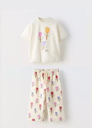 Костюм zara футболка топ і штани 2-3 98