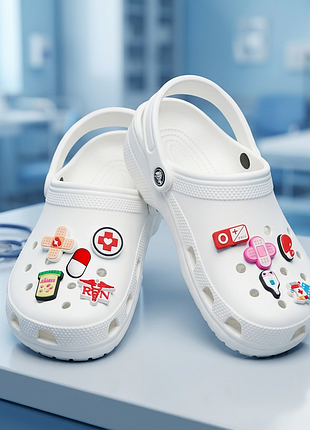 Набор джибитсов для кроксов 10 шт jibbitz crocs джибитсы медицина, украшения на кроксыссы психотерапевт, набор джигбитсов врач, группа крови первая позитивная жж
