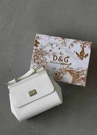 Сумка dolce&gabbana sicily medium - premium білий 21cm