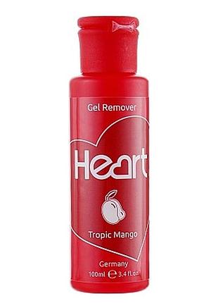 Средство для снятия гель лака, heart, 100 мл, тропический манго