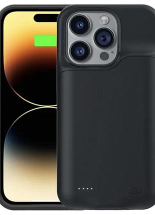 Чехол аккумулятор на iphone 14 pro 6000mah (черный), чехол батарея на айфон 14 про (черный)