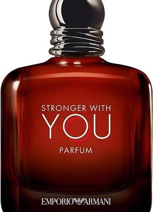 Мужские тестер духи emporio armani stronger with you parfum 100 мл — теплый древесно-амбровый аромат с ванилью, каштаном