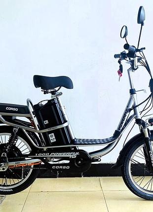 Электровелосипед двухколесный для взрослых corso powerfull fl-75120 20" 1000 w 60v28ah