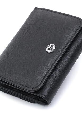 Гаманець для жінок з натуральної шкіри горизонтального формату st leather 22722 чорний