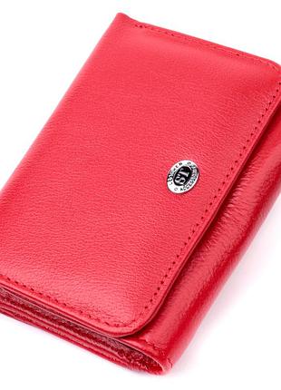 Горизонтальный кошелек для женщин из натуральной кожи st leather 19478 красный