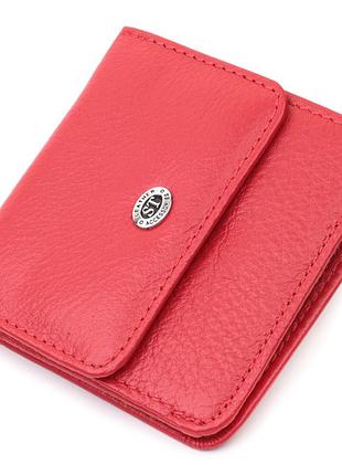 Женский компактный кошелек с карманом для монет из натуральной кожи st leather 22689 красный