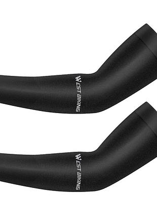 Спортивные нарукавники west biking kd436 длинные эластичные рукава для спорта sml черные (436)