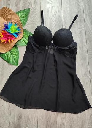 Черный пеньюар с кружевом от h&amp;m
