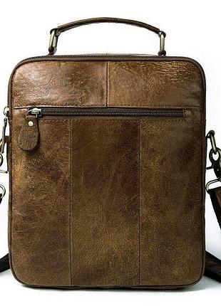 Cумка с эффектами старины мужская vintage 14673 рыжая
