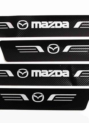 Защитная пленка на пороги mazda черный карбон "автограф" (4 шт.)