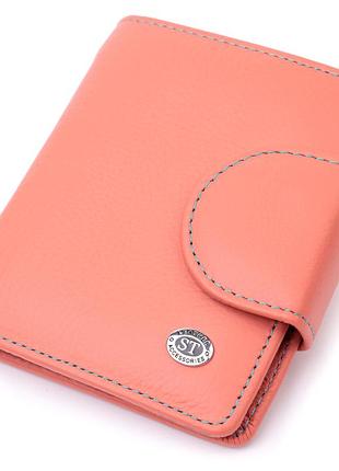 Стильный кожаный кошелек с монетницей снаружи для женщин st leather 19458 оранжевый