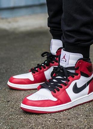Кросівки чоловічі air jordan 1 retro high og chicago