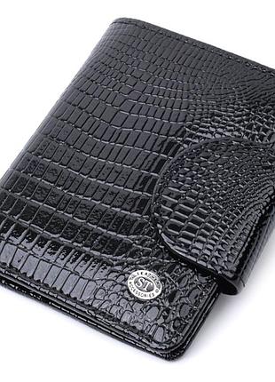 Гаманець для жінок середнього розміру з натуральної шкіри st leather 22686 чорний