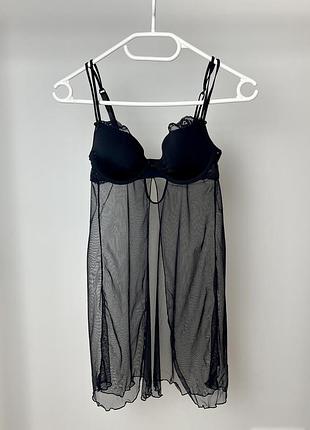 Чорний пеньюар hunkemoller з чашкою