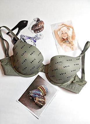Бюстгальтер pink victoria's secret super push-up bra размер 34d, 75d