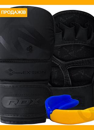 Рукавиці для мма rdx t15 noir чорні гриплінгові рукавички для тренувань з єдиноборств