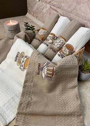 Набір кухонних рушників 7 days бавовна вафелька туреччина