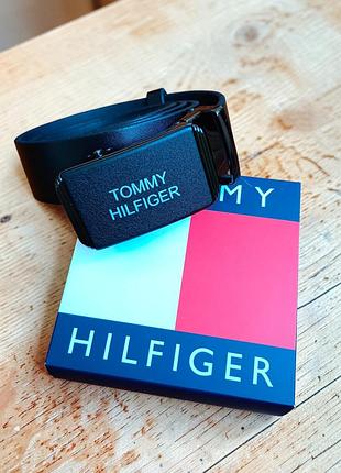 Tommy hilfiger! ремень мужская натуральная кожа автомат + коробка в подарок