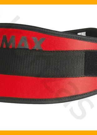 Пояс для тяжелой атлетики madmax красный неопреновый xxl для бодибилдинга с липучкой мягкая подкладка