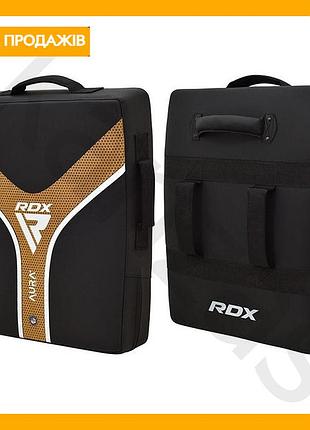 Макивара rdx kick shield aura plus черная золотая для единоборств тренировочный щиток для ударов 1 шт