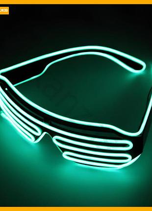 Rest светящиеся очки led el зеленые светодиодные неоновые очки для вечеринок косплей с тремя режимами свечения