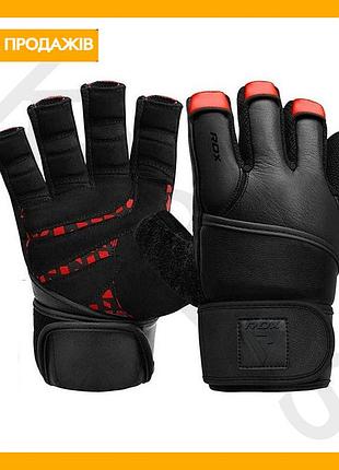 Перчатки для фитнеса rdx l7 micro plus красные и черные универсальные для тренировок и спорта