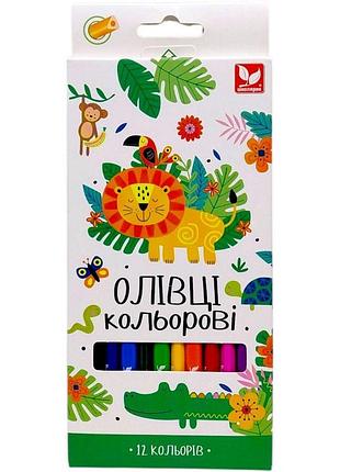 Набор карандашей школярик тригранные цветные 12 шт мягкий грифель для школы и рисования