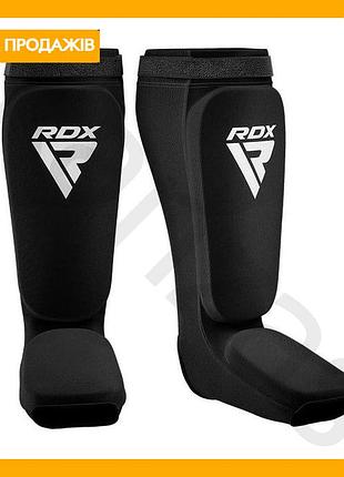 Защита голени и стопы rdx shin instep foam xl черный белый для мма и боевых искусств защитные накладки