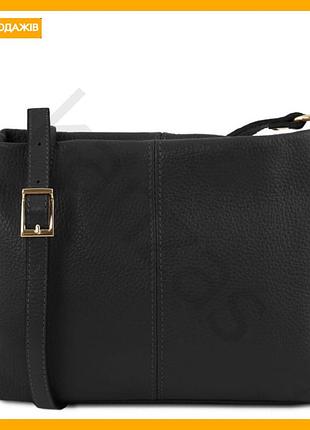 Жіноча сумка через плече tuscany leather з натуральної шкіри чорна для повсякденного використання шкіряна