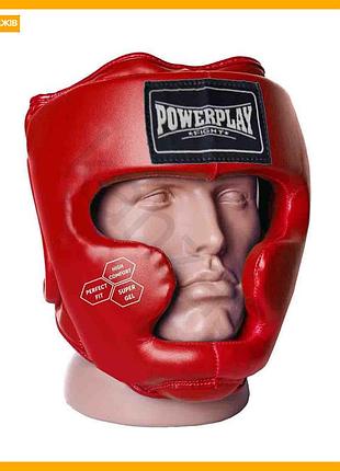 Боксерский шлем тренировочный powerplay красный xs защита головы для детей спаррингов и тренировок