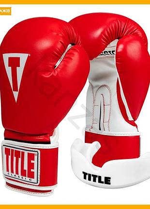 Боксерські рукавиці title classic pro style 3.0 12 oz червоні бокс рукавички для тренувань та бою