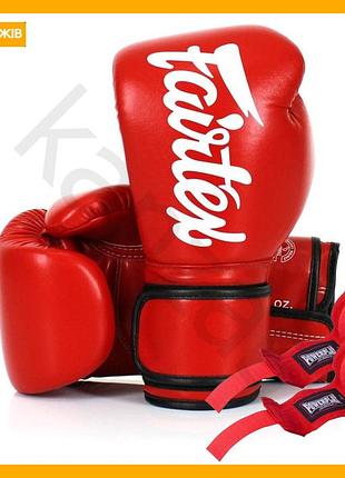 Боксерські рукавиці fairtex червоні 12 унцій для початківців жінок легкі мікрофібра