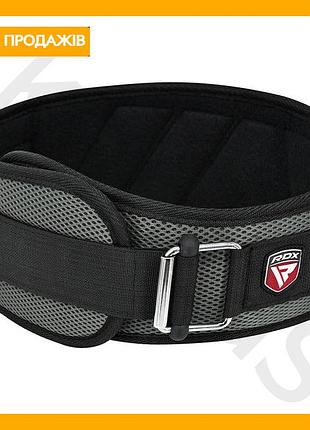 Пояс для важкої атлетики rdx rx4 неопреновий grey для бодибілдингу підтримка спини ремінь для тренувань