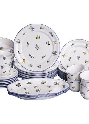 Столовый набор посуды тарелок и чашек 32 предмета на 6 персон retro floral фарфоровый, обеденный столовый сервиз тарелок yy78-9a