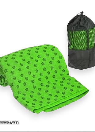 Рушник для йоги easyfit yoga mat towel з мікрофібри (зелений)