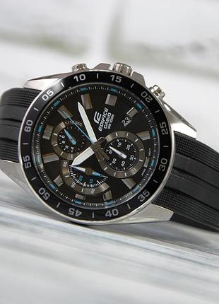 Годинник casio | касио edifice спортивний хронограф | силіконовий ремінець | часы | едифейс