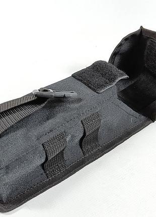 Подсумок под два магазина ак одинарный закрытый черный (molle, подсумок на разгрузку, жилет, рпс)