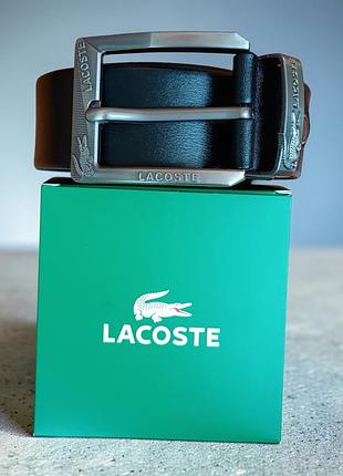 Lacoste! ремень мужской классический натуральная кожа + коробка подарок