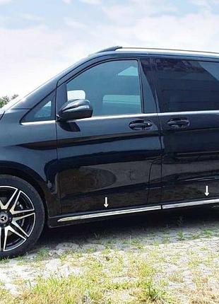 Накладки на пороги нержавеющая сталь (4 шт) для mercedes vito/v-class w447 2014- гг