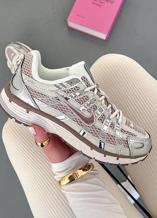 Женские кроссовки p-6000 white/pink