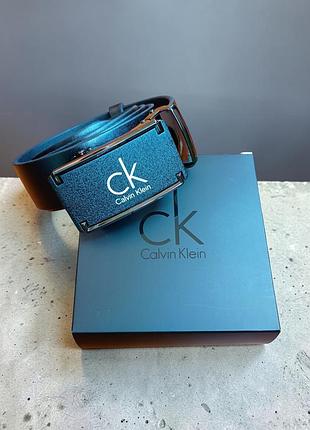 Calvin klein! ремень мужская натуральная кожа автомат + коробка в подарок