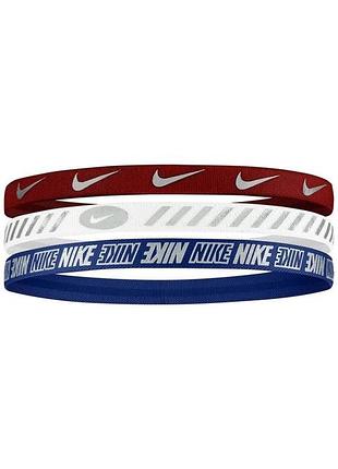Пов'язка на голову nike w headbands 3.0 metallic university 3 шт
