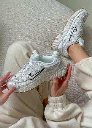 Женские кроссовки p-6000 white/beige