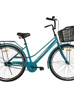 Велосипед spark city mira (колеса - 28", сталева рама - 18") з кошиком бірюзовий