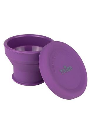 Стакан tribe collapsible shot 90 мл з кришкою силіконовий t-ff-0030, ocean plum, plum
