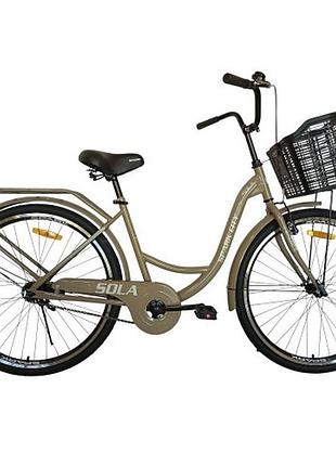 Велосипед spark city sola (колеса - 26", сталева рама - 17") із кошиком світло-коричневий