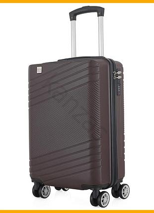 Чемодан semi line коричневый 20 дюймов для ручной клади жесткий на 4 колесах с кодовым замком