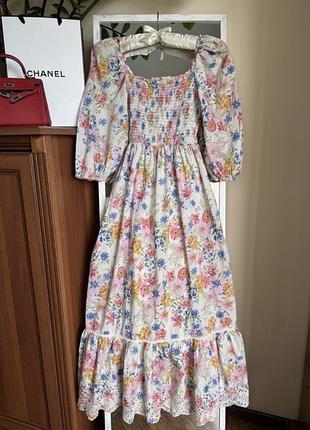 Шикарное платье миди прошва батист